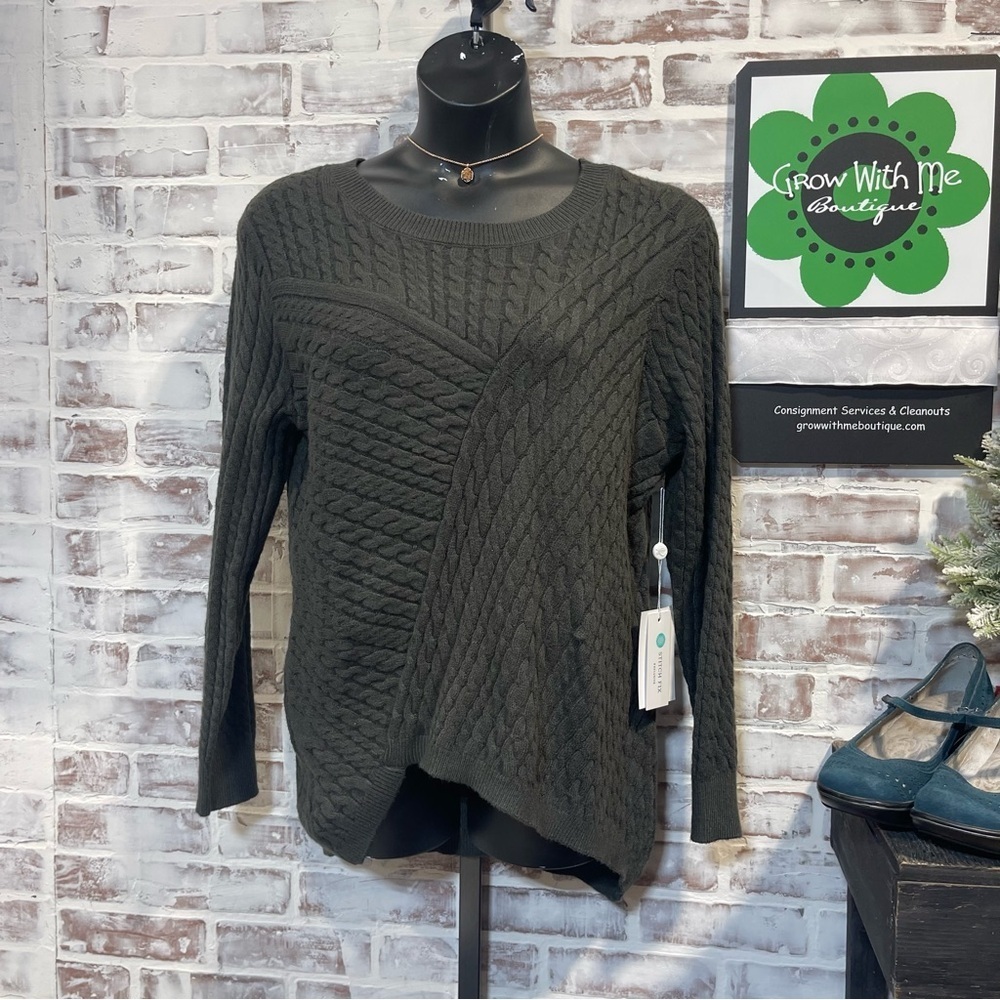 Evolution by cryus Cable Knit Sweater Womens large NWT